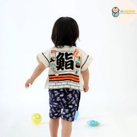 [現貨] 日本直送 Aenak 嬰兒藍色日本祭和服浴衣BB衫套裝 (80-90cm) - BB Dressup