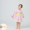 [現貨] 日本直送 Aenak 嬰兒粉紅格仔日本和服浴衣連腰帶套裝 (90-120cm) - BB Dressup