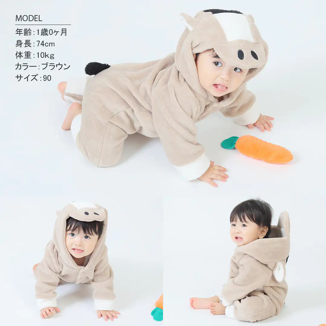 [現貨] 日本直送Aenak 初生嬰兒馬仔造型連身衣 (60-90cm) - BB Dressup