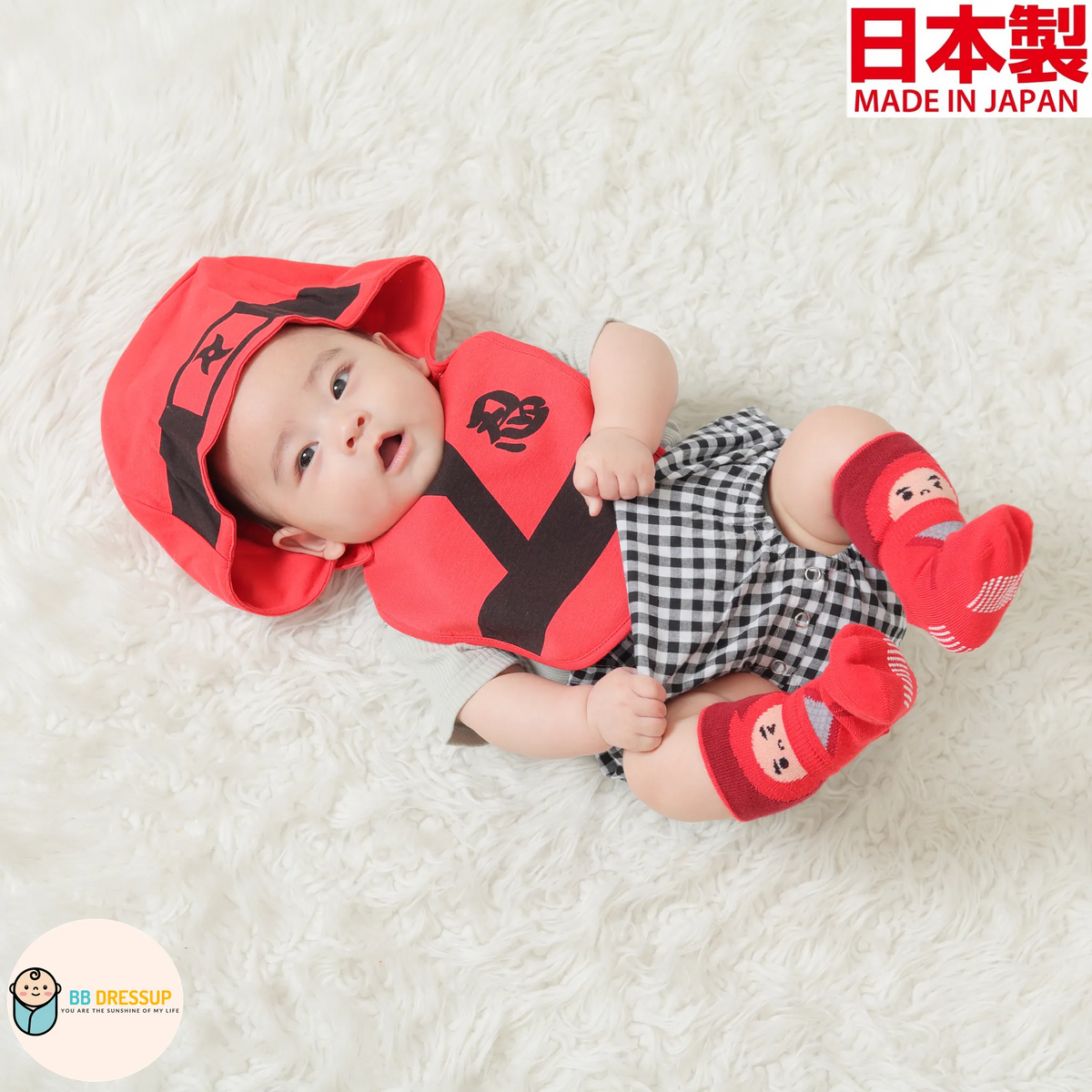 Aenak 嬰兒襪紅色忍者設計款
