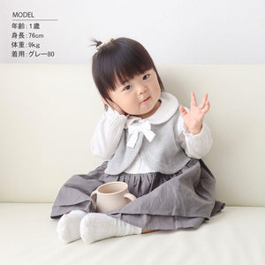 [現貨] 日本直送 Aenak 女童裝灰色正裝風格連身裙 - BB Dressup