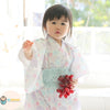 [現貨] 日本直送 Aenak 嬰兒粉紫色繡花球日本和服浴衣連腰帶套裝 - BB Dressup