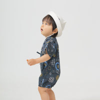 [現貨] 日本直送 Aenak 嬰兒藍色Kiriko Maru日本和服浴衣連身衣 - BB Dressup