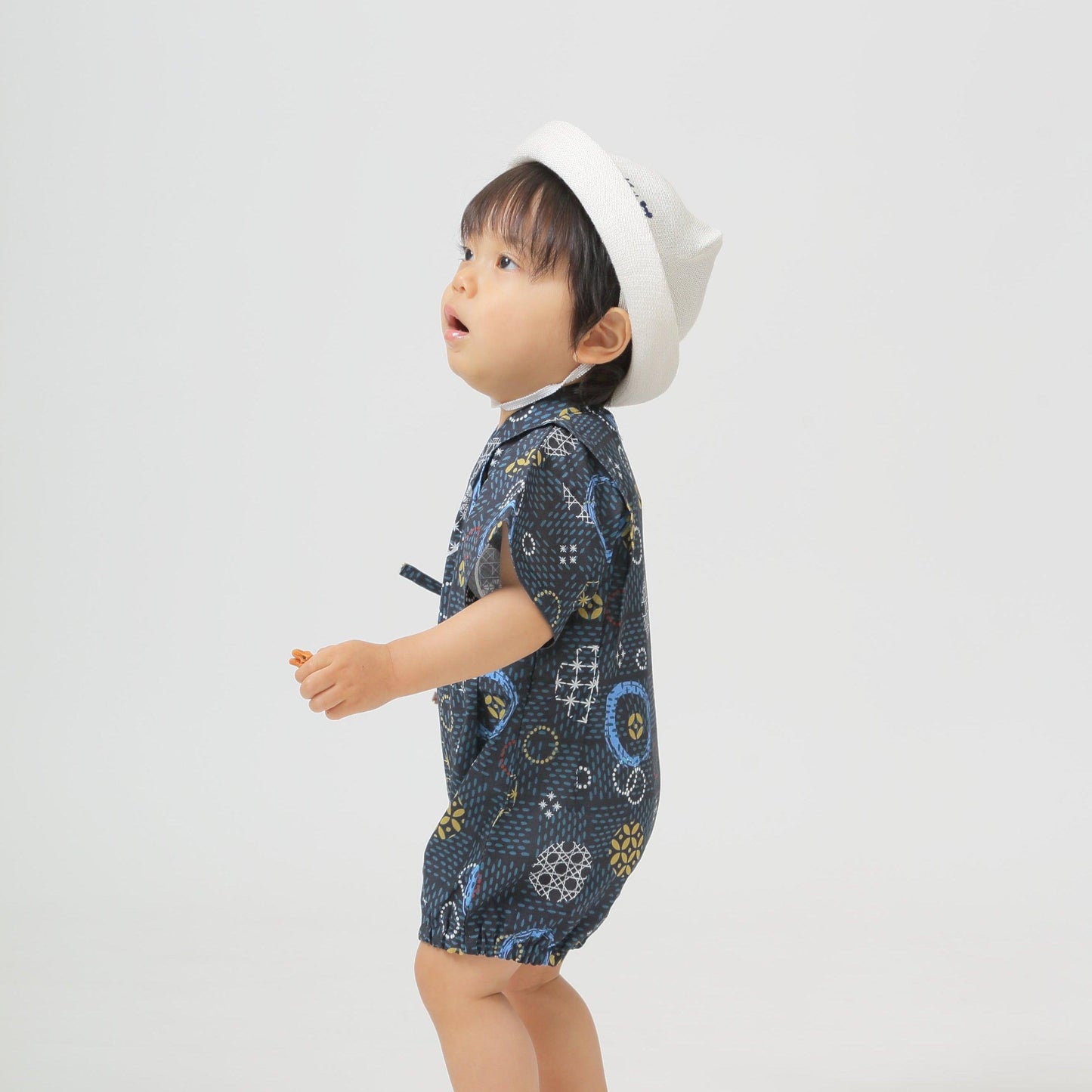 [現貨] 日本直送 Aenak 嬰兒藍色Kiriko Maru日本和服浴衣連身衣 - BB Dressup