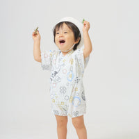 [現貨] 日本直送 Aenak 嬰兒白色Kiriko Maru日本和服浴衣連身衣 - BB Dressup