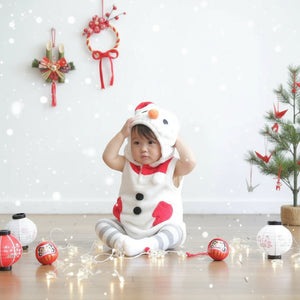 [現貨] 日本直送Aenak 初生嬰兒雪人連身衣連帽套裝 (70-80cm) - BB Dressup