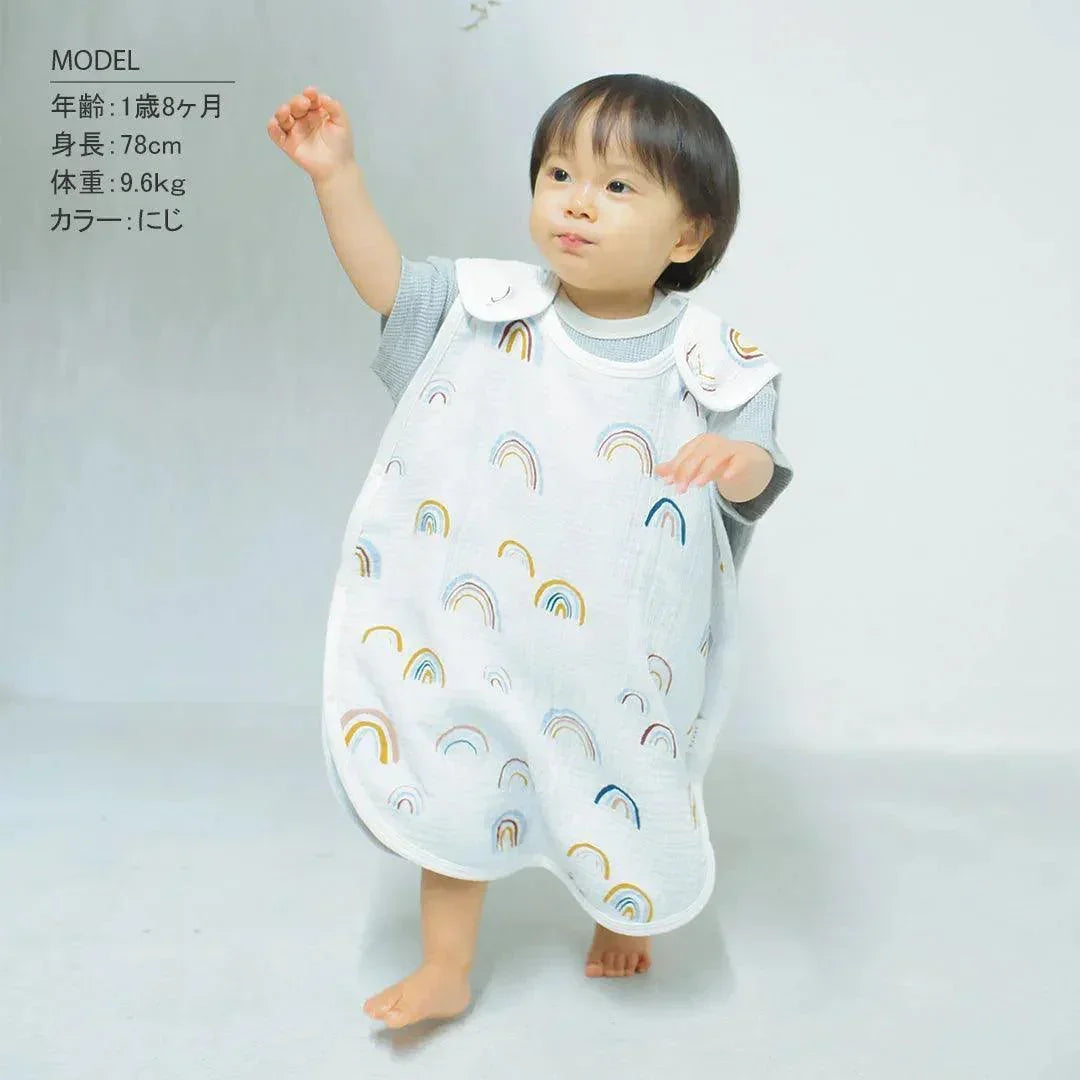 [現貨] 日本直送 Aenak 四層棉紗彩虹初生嬰兒背心防踢睡袋 - BB Dressup