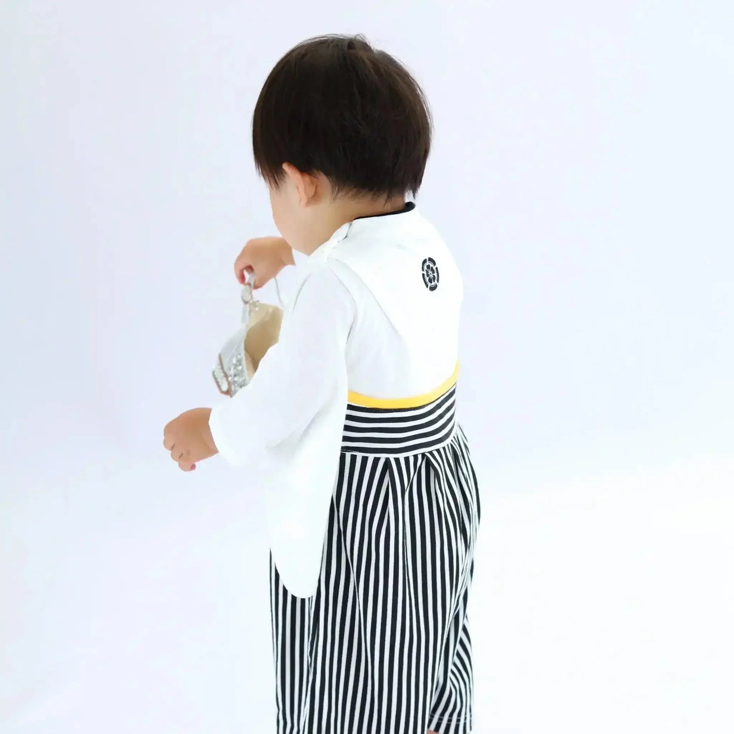 [現貨] 日本直送 Aenak 男童裝 白色HAKAMA 日本和服嬰兒連身衣 (60-90cm) - BB Dressup