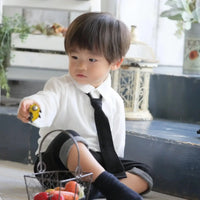 [現貨] 日本直送 Aenak 男童裝 白色長袖領呔恤衫 (80-120cm) - BB Dressup