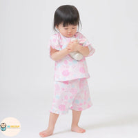 [現貨] 日本直送 Aenak 嬰兒粉紅色繡花球日本和服浴衣套裝 - BB Dressup