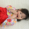 [現貨] 日本直送 Aenak 女童裝 紅色菊花 日本和服連身衣 (60-90cm) - BB Dressup
