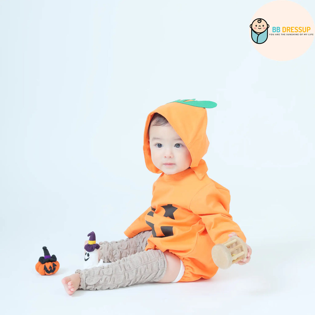 [預購] 日本直送 Aenak 嬰兒萬聖節南瓜造型長袖連身衣 - BB Dressup