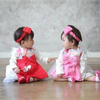 [現貨] 日本直送 Aenak 嬰兒菊花和服風格粉紅色圍裙/口水肩 - BB Dressup