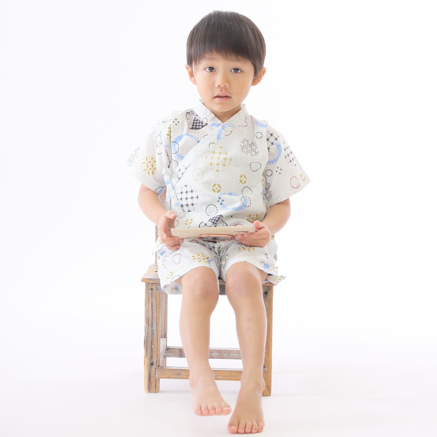 [預購] 日本直送 Aenak 嬰兒白色Kiriko Maru日本和服浴衣套裝 - BB Dressup