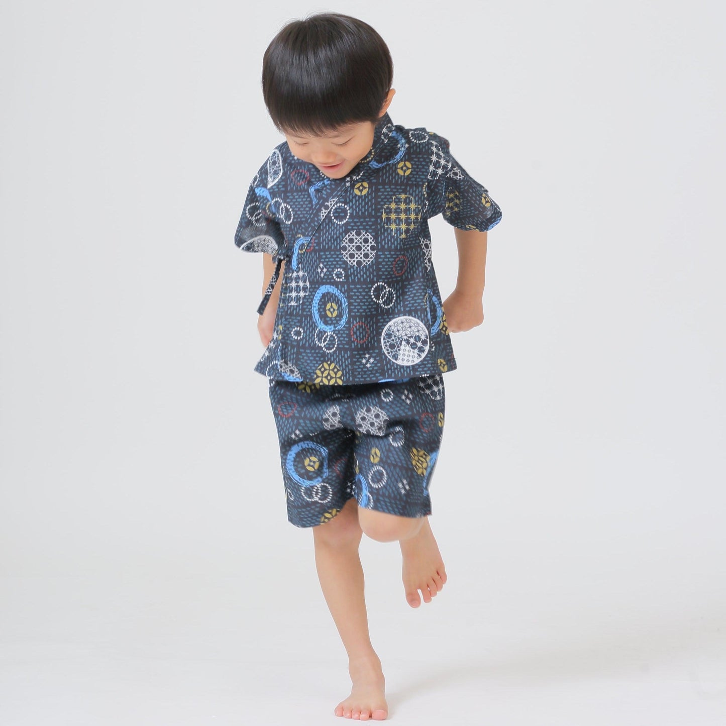 [現貨] 日本直送 Aenak 嬰兒藍色Kiriko Maru日本和服浴衣套裝 (80-130cm) - BB Dressup