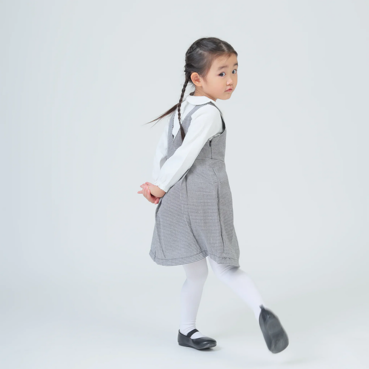 [現貨] 日本製 Aenak 幼兒白色棉混紡防滑設計襪褲 (85-120cm) - BB Dressup