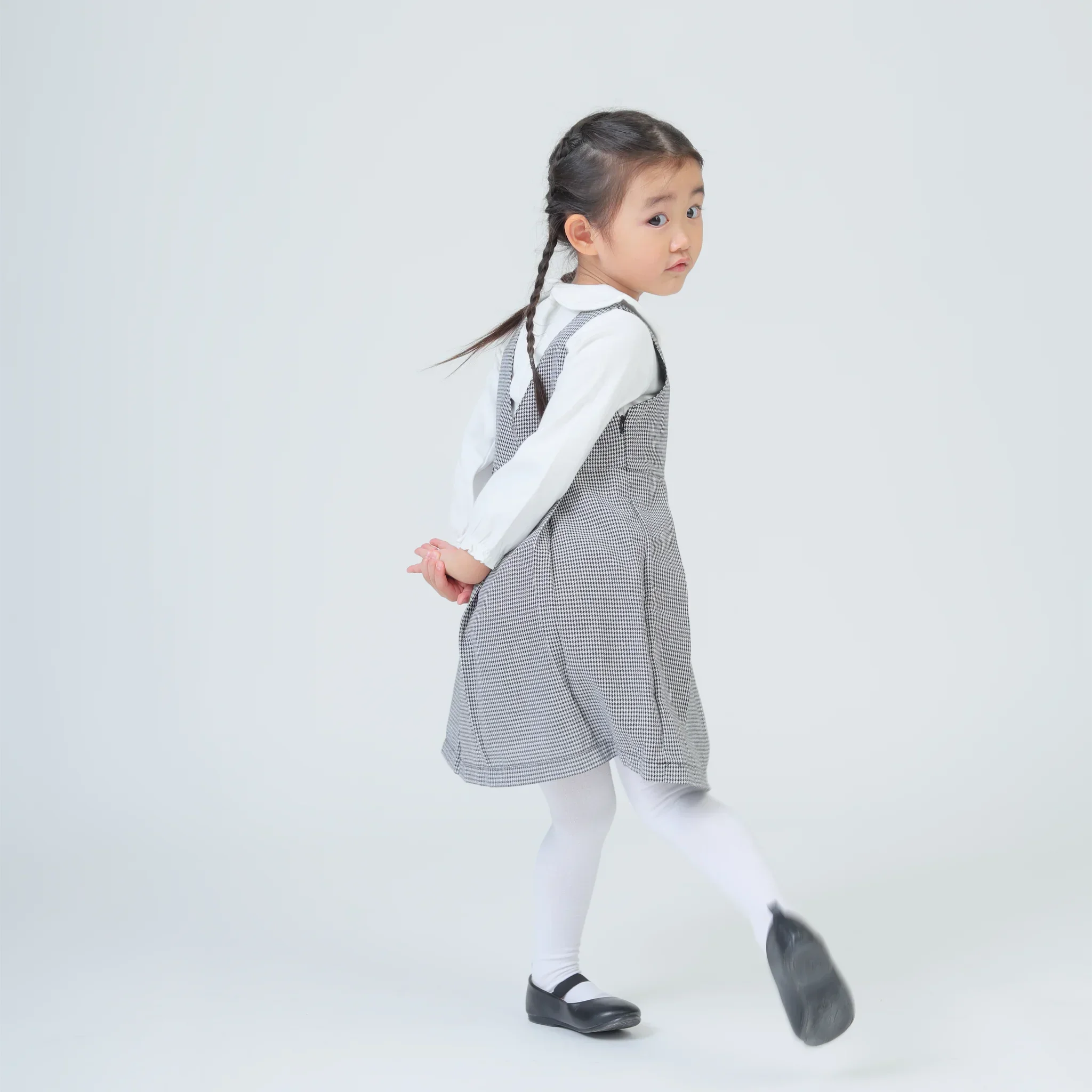 [現貨] 日本製 Aenak 幼兒白色棉混紡防滑設計襪褲 (85-120cm) - BB Dressup
