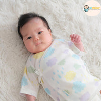 [現貨] 日本製 Aenak 初生嬰兒 雲彩圖案 100%全棉短袖內衣/BB衫 - BB Dressup