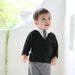 [現貨] 日本直送 Aenak 初生嬰兒 黑色V領恤衫/西褲套裝 (80-110cm) - BB Dressup