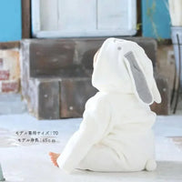 [現貨] 日本直送 Aenak 初生嬰兒 白色兔仔造型長袖連身衣 (60-90cm) - BB Dressup