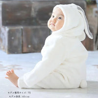[現貨] 日本直送 Aenak 初生嬰兒 白色兔仔造型長袖連身衣 (60-90cm) - BB Dressup