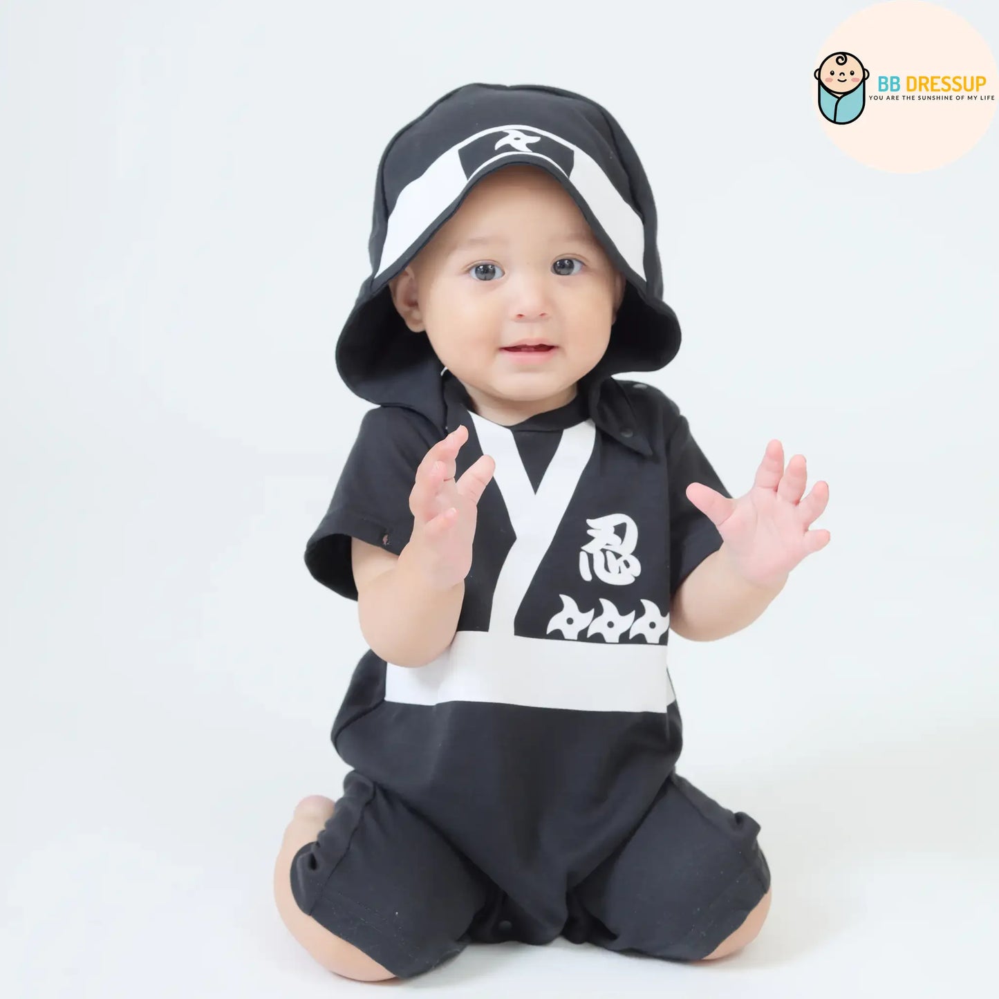 [現貨] 日本直送 Aenak 嬰兒黑色忍者造型連帽連身衣 - BB Dressup