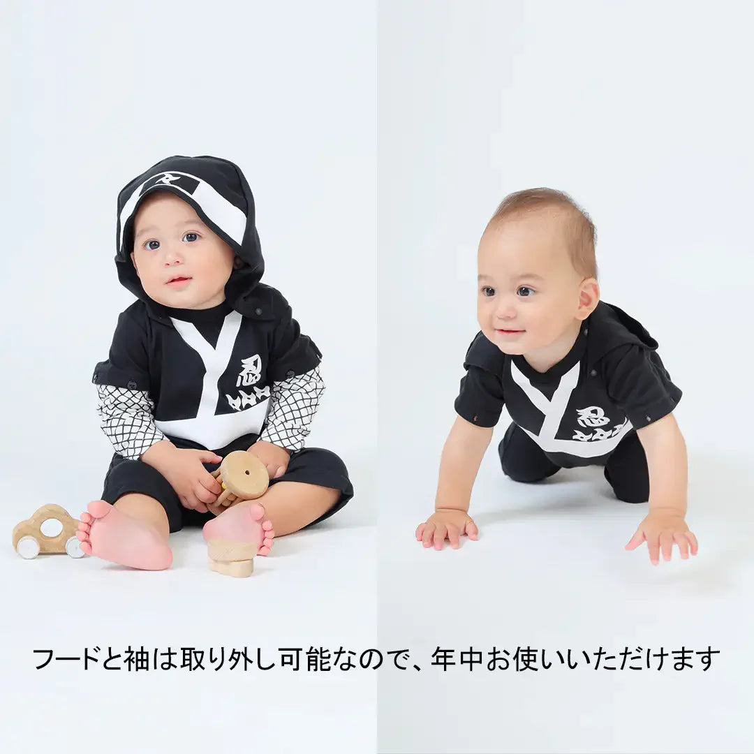 [現貨] 日本直送 Aenak 嬰兒黑色忍者造型連帽連身衣 - BB Dressup
