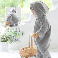[現貨] 日本直送 Aenak 初生嬰兒 灰色兔仔造型長袖連身衣 (60-90cm) - BB Dressup