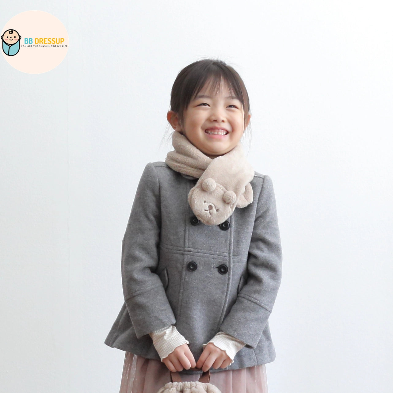 [現貨] 日本直送Aenak 嬰幼兒熊仔頸巾 (粉紅/棕色/白色) - BB Dressup