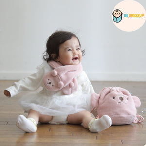 [現貨] 日本直送Aenak 嬰幼兒熊仔頸巾 (粉紅/棕色/白色) - BB Dressup
