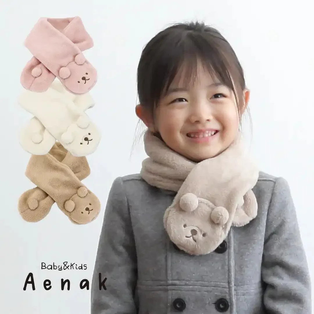[現貨] 日本直送Aenak 嬰幼兒熊仔頸巾 (粉紅/棕色/白色) - BB Dressup