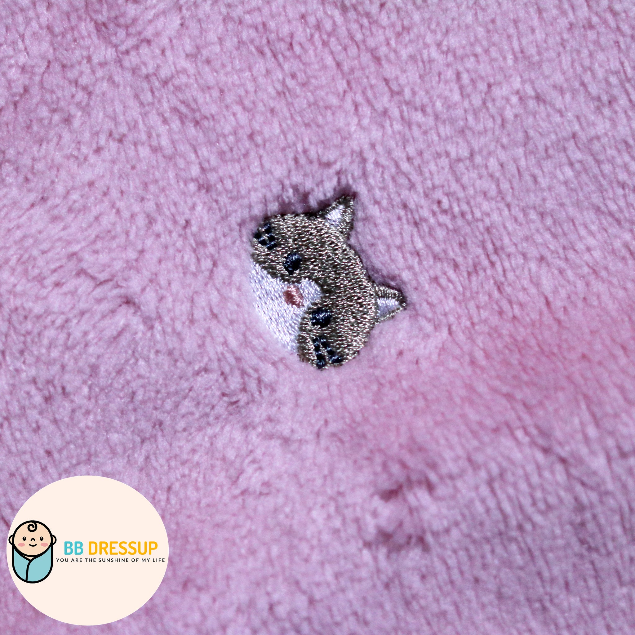 [現貨] 日本直送 アシスト 粉紅貓咪刺繡3 Ways嬰兒毛氈 - BB Dressup