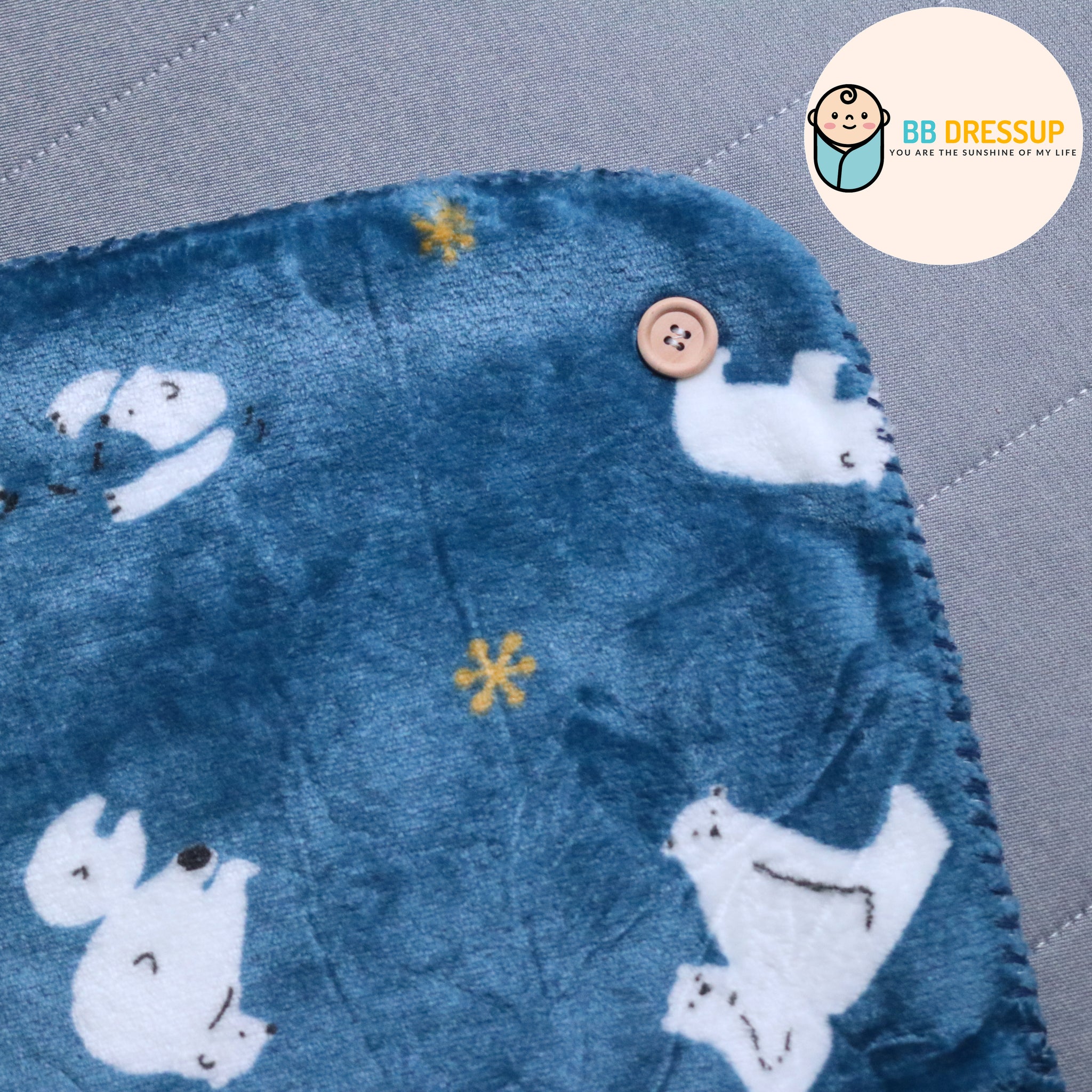 [現貨] 日本直送 アシスト 海軍藍北極熊3 Ways嬰兒毛氈 - BB Dressup