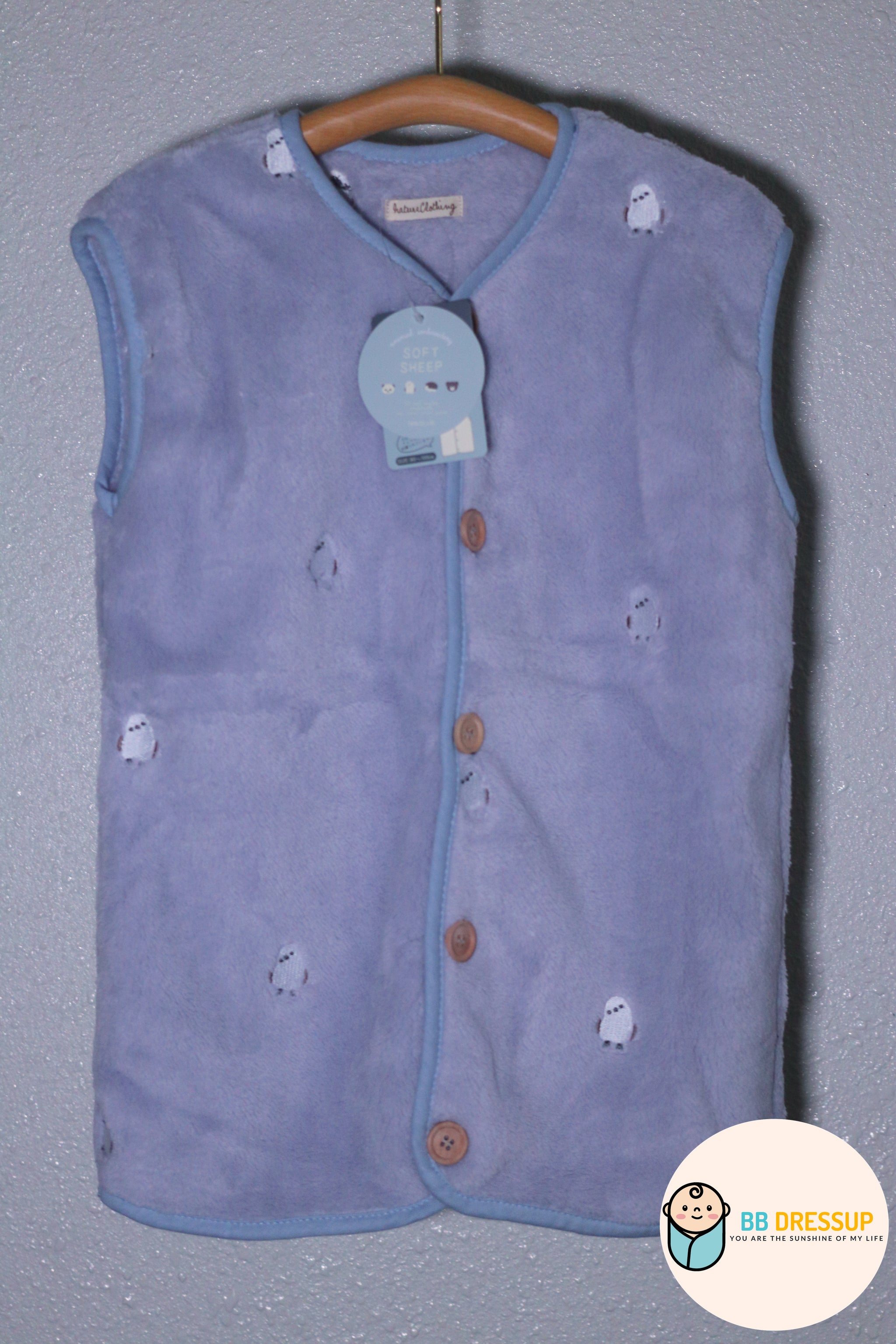 [現貨] 日本直送 アシスト 幼童粉藍色長尾山雀居家外套 (80-100cm) - BB Dressup