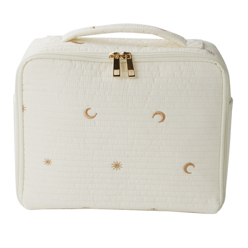 [現貨] 日本直送 atRise 白色刺繡圖案大容量尿片袋 - BB Dressup