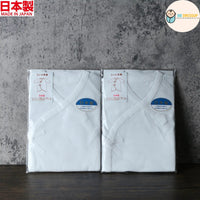 [現貨] 日本製岩下株式會社初生嬰兒純白橫間連身衣/蝴蝶衣 - BB Dressup