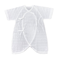[現貨] 日本製岩下株式會社初生嬰兒純白橫間連身衣/蝴蝶衣 - BB Dressup
