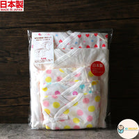 [現貨] 日本製岩下株式會社初生嬰兒全棉粉紅圓點心心包屁衣/連身衣 (5件裝) - BB Dressup