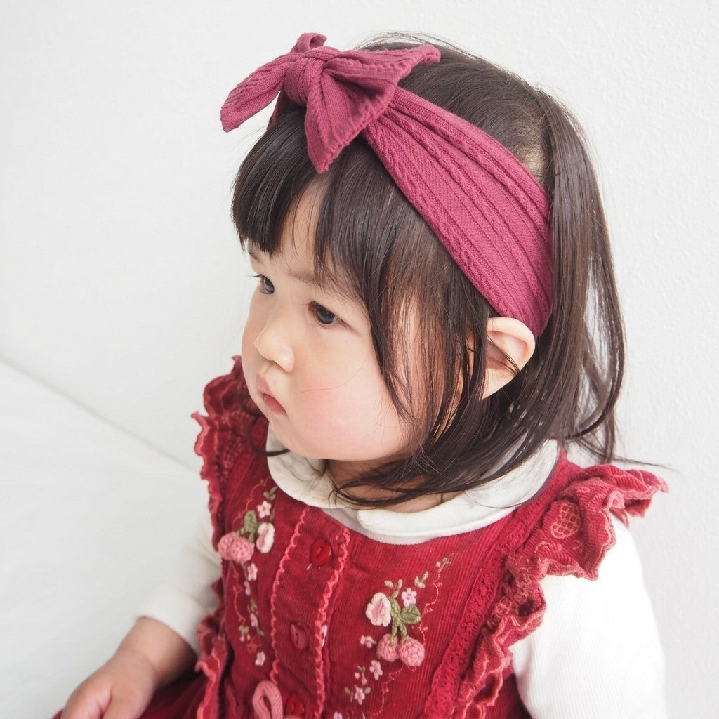 [現貨] 日本直送 Berpy 嬰兒彈性提花紅色髮帶