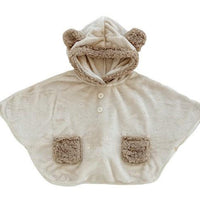 [現貨] 日本直送Bisque 嬰兒米色法蘭絨連帽斗篷 (3至5歲) - BB Dressup