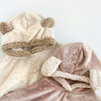 [現貨] 日本直送Bisque 嬰兒粉紅色法蘭絨連帽斗篷 (3至5歲) - BB Dressup
