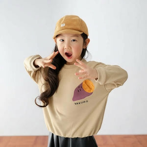 [現貨] 日本直送 Cheekroom 童裝米色番薯束腰長袖衫 (110-130cm) - BB Dressup