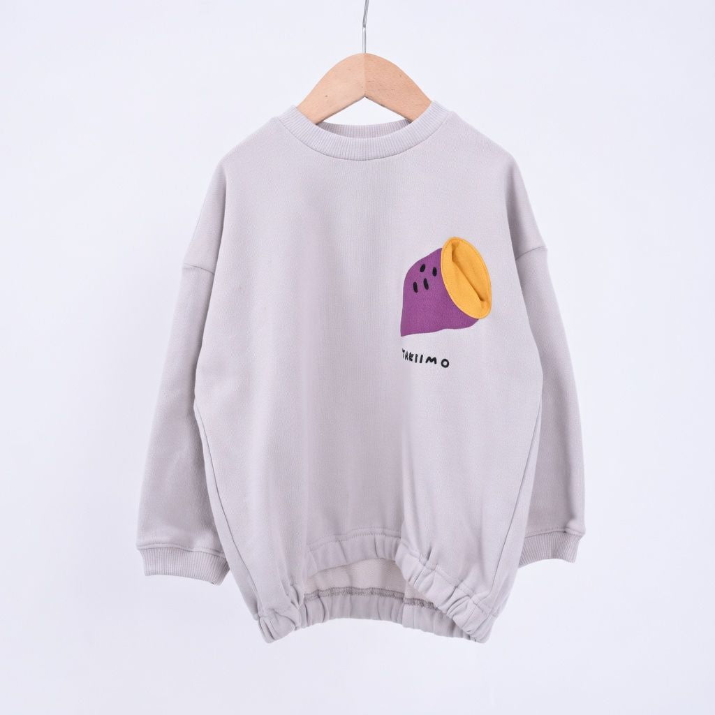 [現貨] 日本直送 Cheekroom 童裝淺灰色番薯束腰長袖衫 (130cm) - BB Dressup