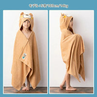 [現貨] 日本直送 Chil2 嬰兒100%全棉熊仔頭有帽浴巾/包巾 - BB Dressup