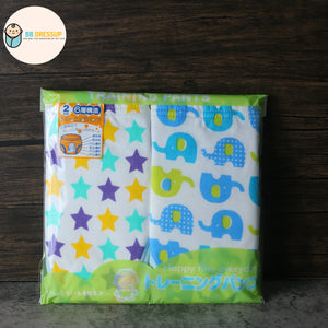 [現貨] 日本直送 Chuckle Baby 藍綠象仔 嬰兒 六層學習褲 (2件裝) - BB Dressup