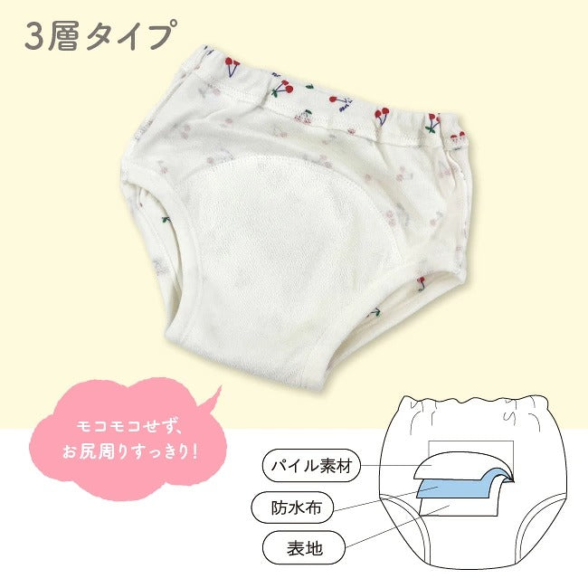 [現貨] 日本直送Chuckle Baby 兒童如廁訓練練習褲五件裝 (3層輕便款, A款) 90-100cm