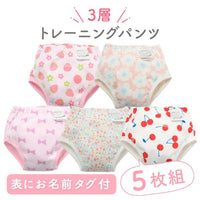 [現貨] 日本直送Chuckle Baby 兒童如廁訓練練習褲五件裝 (3層輕便款, B款) 90-100cm