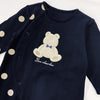 日本直送 Chuckle Baby深藍色熊仔長袖嬰兒連身衣 - BB Dressup