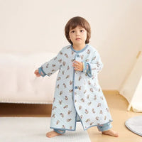 [現貨] 日本直送Combi Mini 嬰兒粉藍長袖保暖絎縫睡袍/睡衣 (80-90cm) - BB Dressup