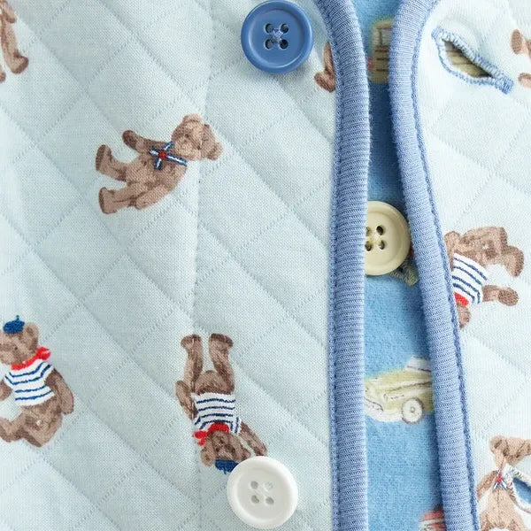 [現貨] 日本直送Combi Mini 嬰兒粉紅長袖保暖絎縫睡袍/睡衣 (80-90cm) - BB Dressup